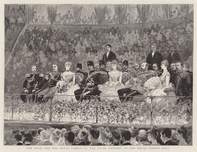 Šáh a královská rodina na státním koncertu v Royal Albert Hall od Joseph Nash