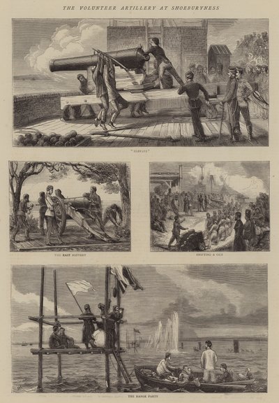Dobrovolné dělostřelectvo v Shoeburyness od Joseph Nash