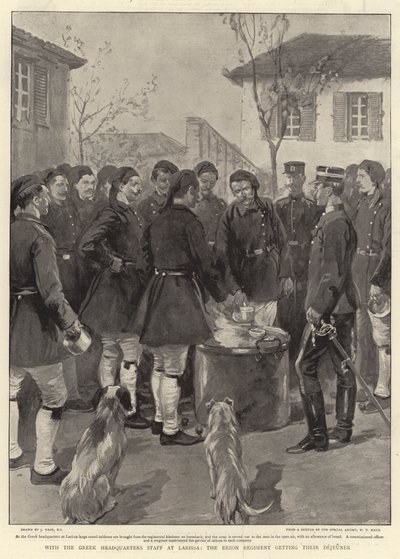 Se štábem řeckého velitelství v Larisse dostává Erzonův pluk své Dejeunery od Joseph Nash