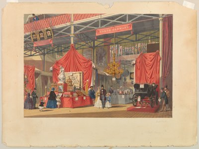 Severní Německo. Deska z „Dickinsonových komplexních obrázků Velké výstavy z roku 1851“, publikované v roce 1854. od Joseph Nash The Elder
