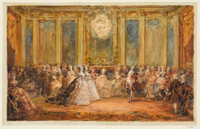 Recepce v Zrcadlovém sále ve Versailles od Joseph Navlet