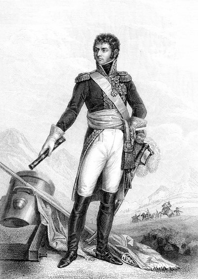 Maršál Jean-Baptiste-Jules Bernadotte, Karel XIV Švédský (rytina) od Joseph Nicolas (after) Jouy