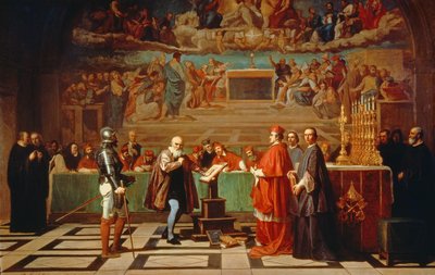 Galileo Galilei (1564-1642) před členy Svatého úřadu ve Vatikánu v roce 1633, 1847 od Joseph Nicolas Robert Fleury