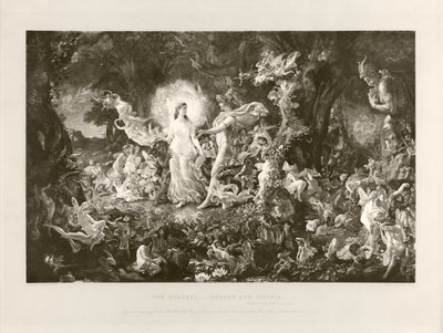 Hádka - Oberon a Titania (hlubotisk) od Joseph Noel Paton
