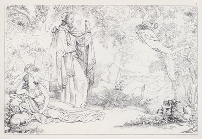 Shakespearova Bouře, I. dějství, scéna 2 od Joseph Noel after Paton