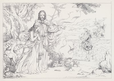 Shakespearova Bouře, I. dějství, scéna 2 od Joseph Noel after Paton