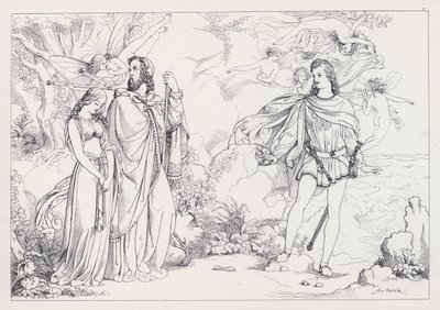 Shakespearova Bouře, I. dějství, scéna 2 od Joseph Noel after Paton
