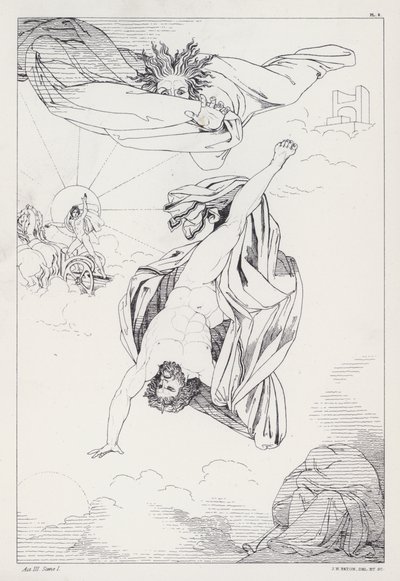 Shelleys Prometheus bez závazků, dějství III, scéna 1 od Joseph Noel after Paton