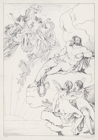 Shelleys Prometheus Bez závazků, zákon I od Joseph Noel after Paton