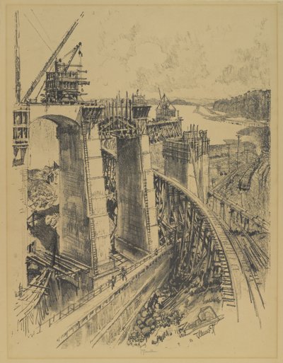 Approaches to Gatun Lock, 1912 od Joseph Pennell