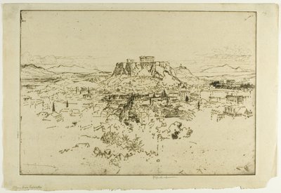 Athény z hory Lybacettus od Joseph Pennell