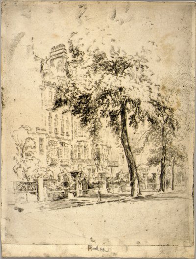 Velký strom--Cheyne Walk od Joseph Pennell