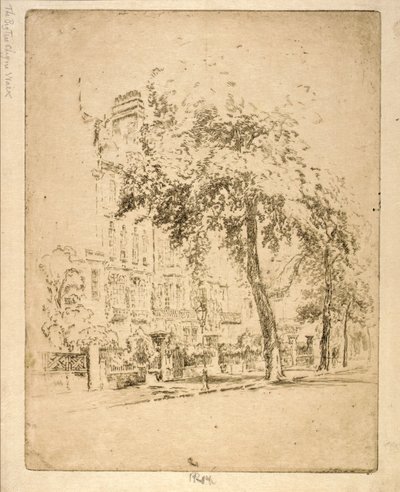 Velký strom--Cheyne Walk od Joseph Pennell