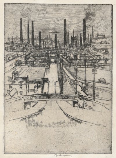 Birmingham z Granlley Hill od Joseph Pennell