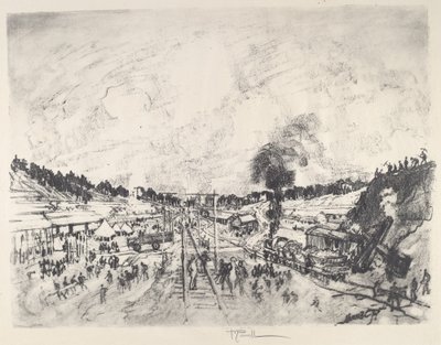 Stavba tábora, 1917. od Joseph Pennell