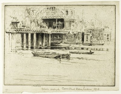 Stanice Cannon Street, od řeky od Joseph Pennell