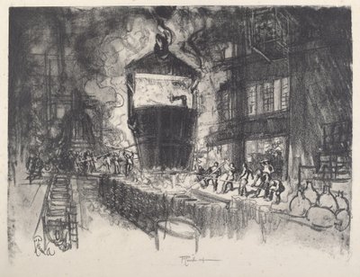 Casting Shells, 1917. od Joseph Pennell