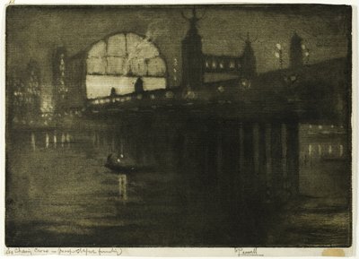 Charing Cross v noci od Joseph Pennell