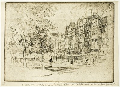 Cheyne Walk, Chelsea od Joseph Pennell