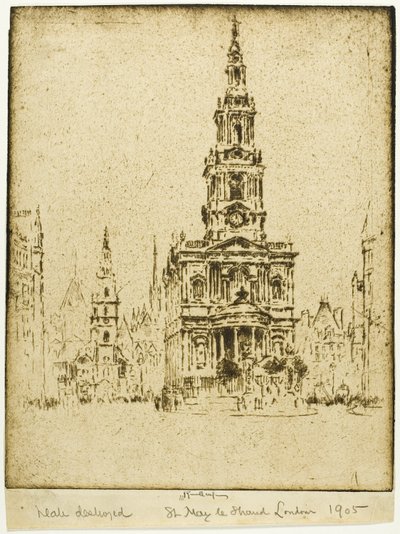 Kostel Saint Mary-le-Strand od Joseph Pennell