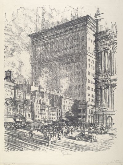 Radniční náměstí a Wanamaker Building, 1912. od Joseph Pennell