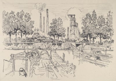Uhelné doly, Monceau, Francie, 1911. od Joseph Pennell