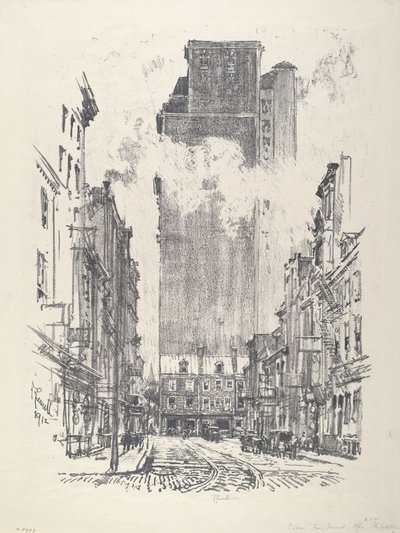 Down Sansom Street, 1912. od Joseph Pennell