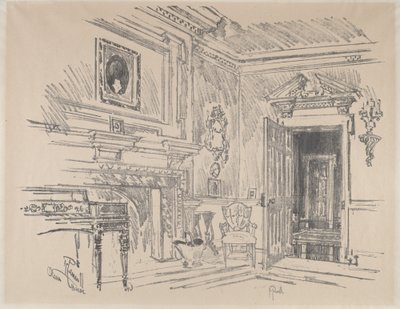 Přijímací místnost v Cliveden od Joseph Pennell