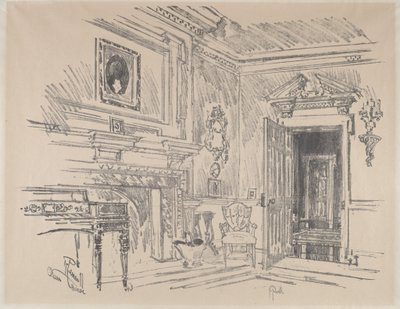 Salonek v Clivedenu od Joseph Pennell