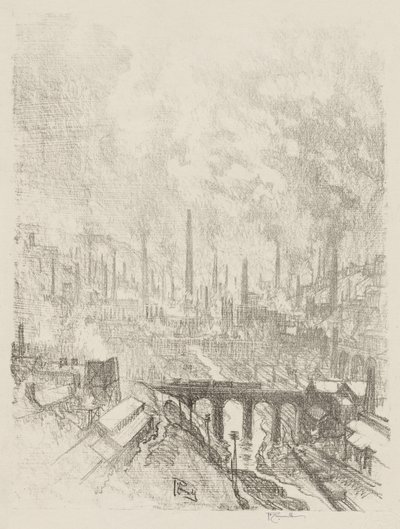 Anglické válečné dílo: Munitions City, č. 1 od Joseph Pennell