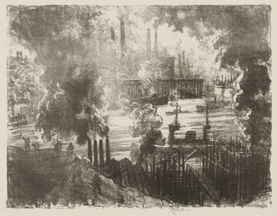 Anglické válečné dílo: Munitions River od Joseph Pennell