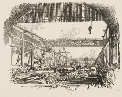 English War Work: Steel Bars for Shells od Joseph Pennell