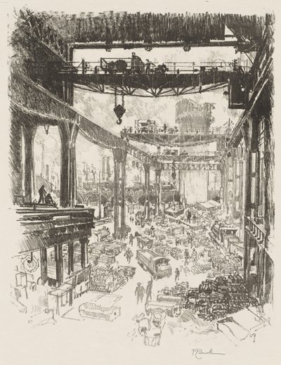 Anglické válečné dílo: Velká věž, Pig Iron od Joseph Pennell