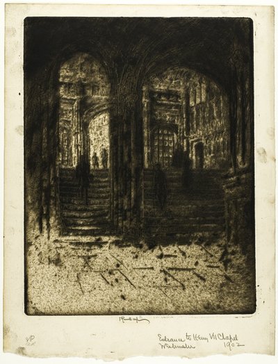 Vchod do kaple Jindřicha VII., Westminster od Joseph Pennell