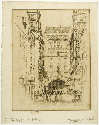 Vstup do hotelu Savoy od Joseph Pennell