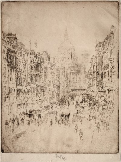 Fleet Street, Up to St. Pauls, 1896. od Joseph Pennell