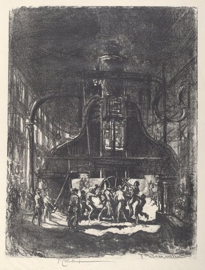 Forging Shells, The Slaves of the Wheel, 1917. od Joseph Pennell