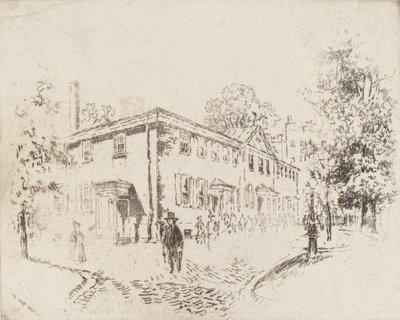 Fourth Street, Meeting House, Philadelphia, 1920. od Joseph Pennell