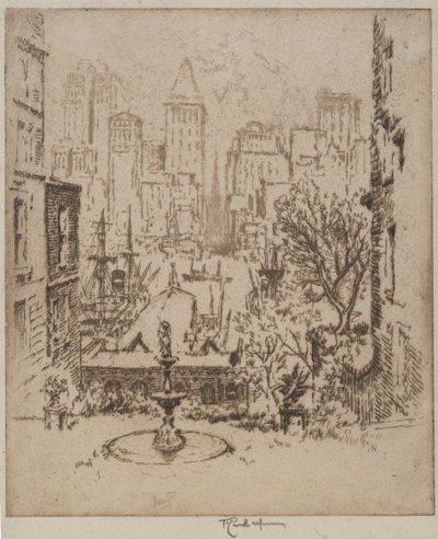 Od Clark Street k Wall Street, 1924 od Joseph Pennell
