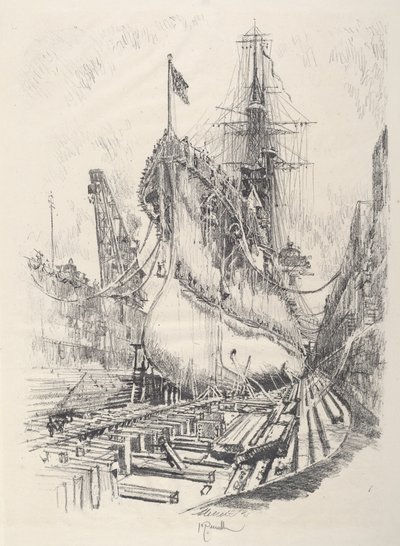 V suchém doku, 1917. od Joseph Pennell
