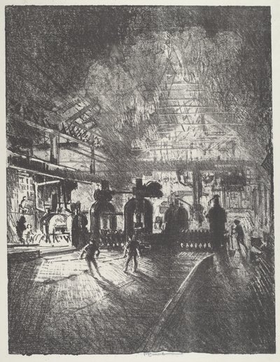 V čelistech smrti, Rolling Bars for Shells, 1916. od Joseph Pennell