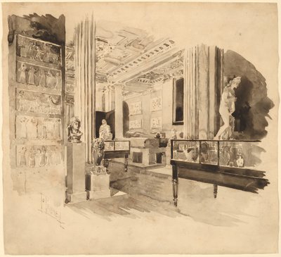 Interiér, Fitzwilliamovo muzeum od Joseph Pennell