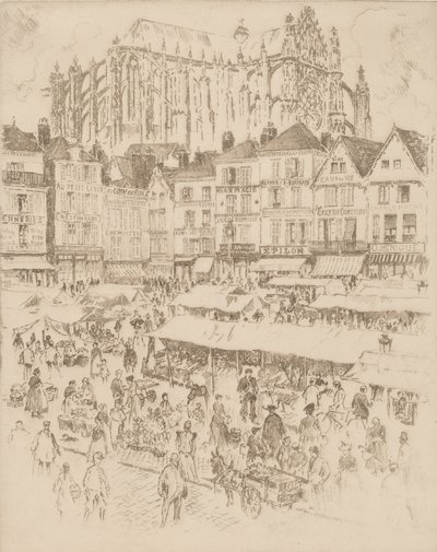Místo, Beauvais, 1907. od Joseph Pennell