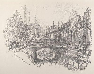 Landwehr Canal, Berlín, 1921. od Joseph Pennell