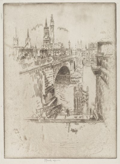 London Bridge Stairs od Joseph Pennell