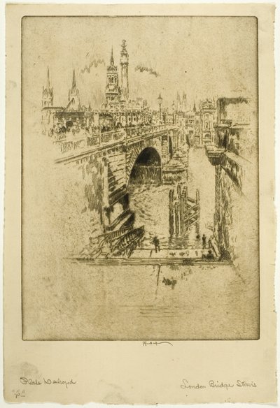 London Bridge Stairs od Joseph Pennell