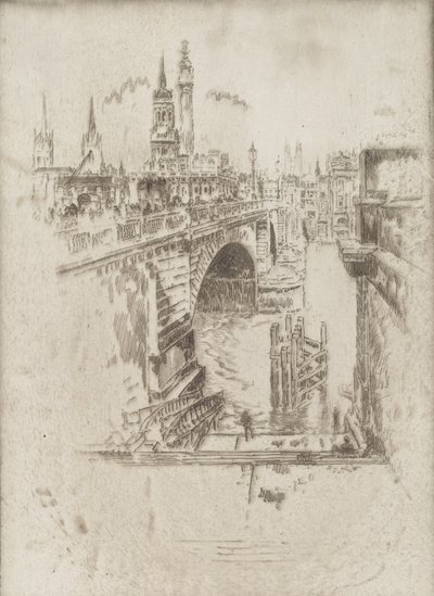 London Bridge Stairs, 1903. od Joseph Pennell