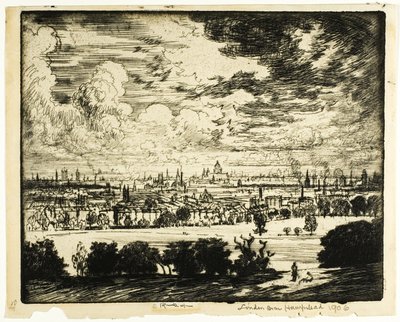 Londýn nad Hampsteadem od Joseph Pennell