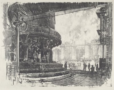 Výroba surového železa, 1916. od Joseph Pennell