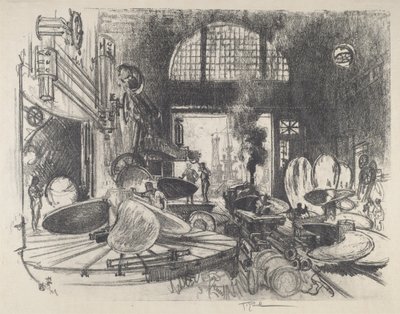 Výroba listů vrtule, 1917. od Joseph Pennell